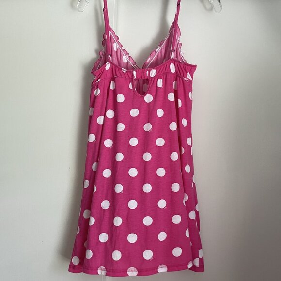 I Only Sleep In PINK Victoria's Secret Retro Polka Dot Babydoll Nightgown Size L - Picture 15 of 15